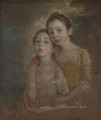 Hijas de artistas con un retrato de gato Thomas Gainsborough